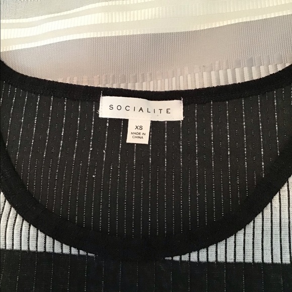 Socialite Bodycon Black and Gray Striped Dress - Picture 4 of 5